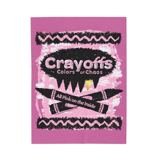 DK110: Crayoffs - Colors of Chaos (All Pink on the Inside Pink) - Velveteen Plush Blanket