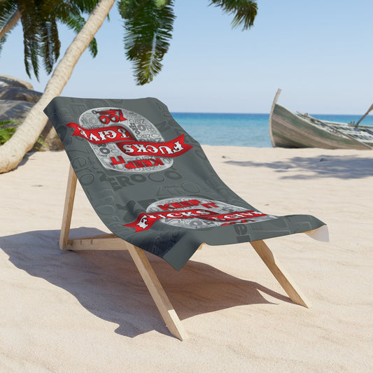 DK100: Zero Fucks To Give (Silver Edition) - 30"x60" Beach Towel