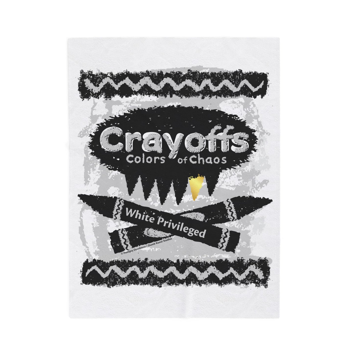 DK110: Crayoffs - Colors of Chaos (White Privileged White) - Velveteen Plush Blanket