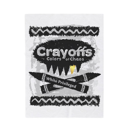 DK110: Crayoffs - Colors of Chaos (White Privileged White) - Velveteen Plush Blanket
