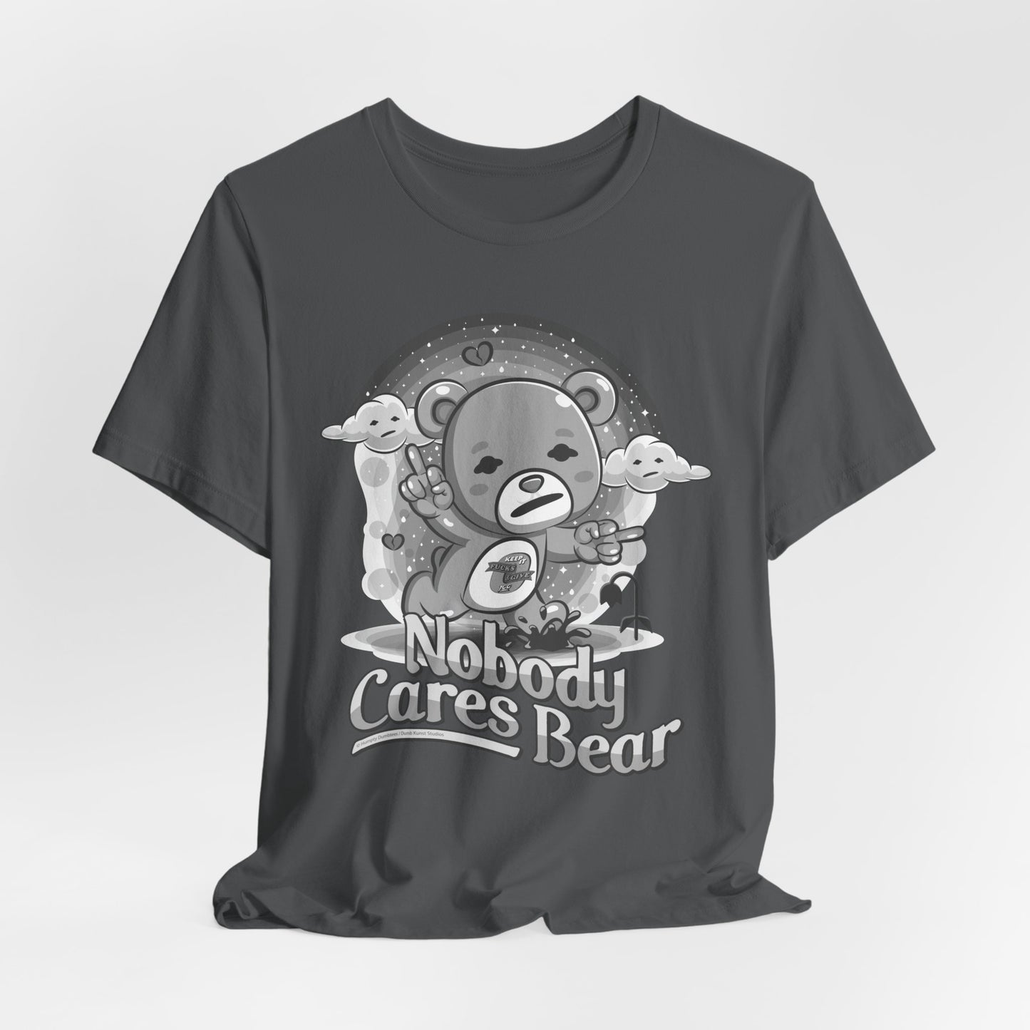 DK227: Nobody Cares Bear - Unisex S/S T-Shirt