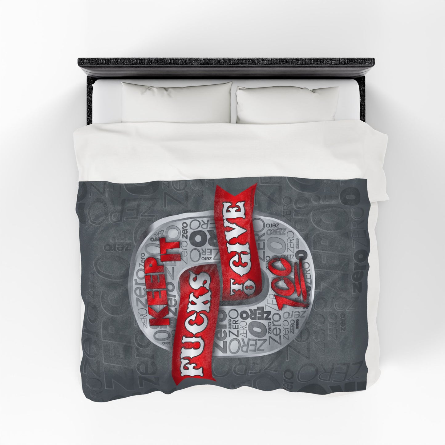DK100: Zero Fucks To Give (Silver Edition) - Velveteen Plush Blanket