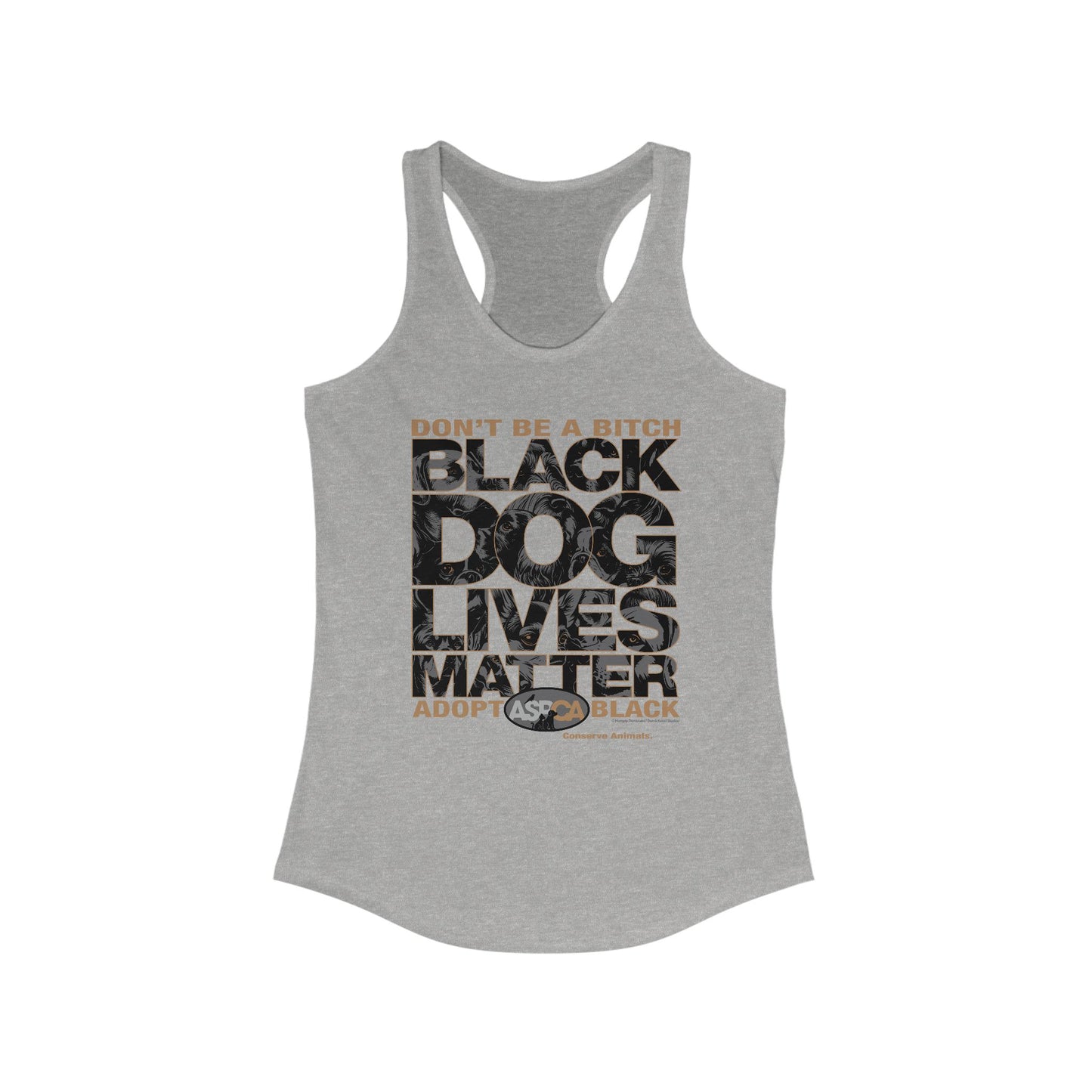 DK219: ASPCA (Black Dog Edition) - Ladies Raceback Tank