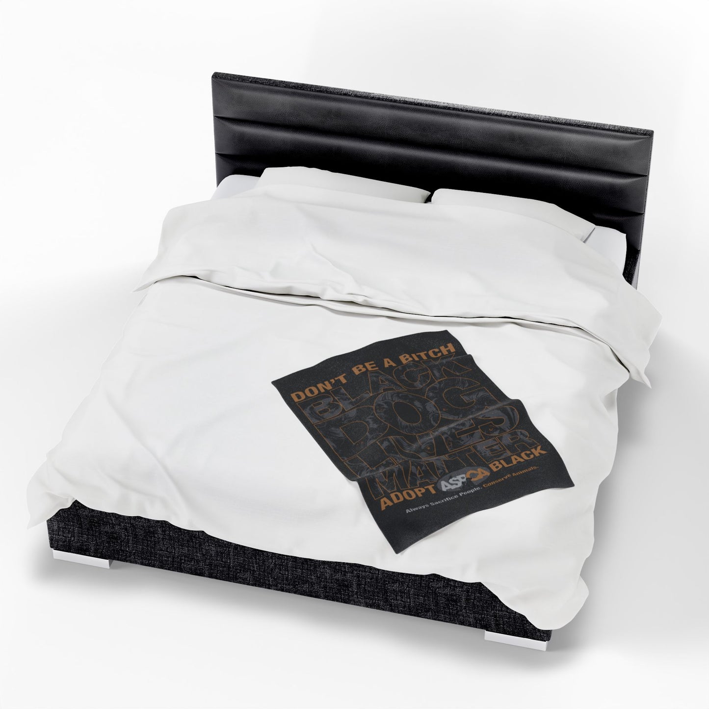DK219: ASPCA (Black Dog Edition) - Velveteen Plush Blanket