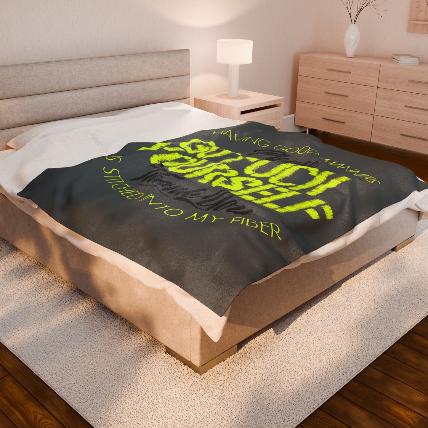 DK90: Please & Thank You (Go Fuck Yourself) - Velveteen Plush Blanket