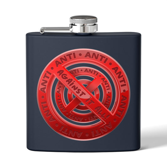 DK183: Anti Anti - 6oz Stainless Steel Hip Flask