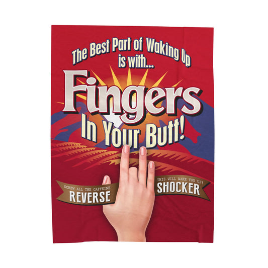 DK104: The Best Part of Waking Up... - Velveteen Plush Blanket