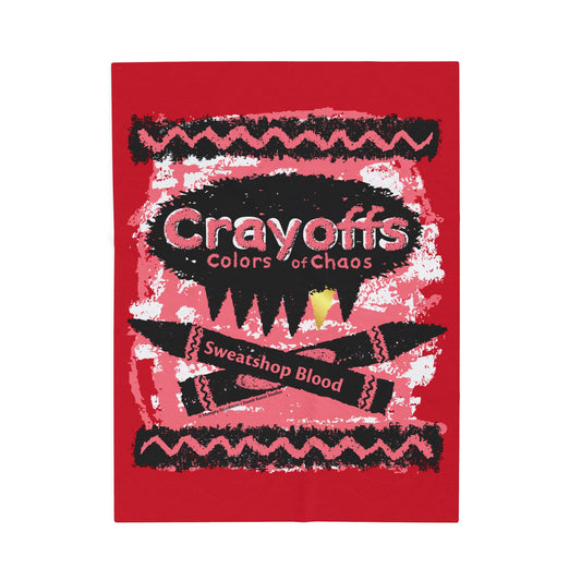 DK110: Crayoffs - Colors of Chaos (Sweatshop Blood Red) - Velveteen Plush Blanket