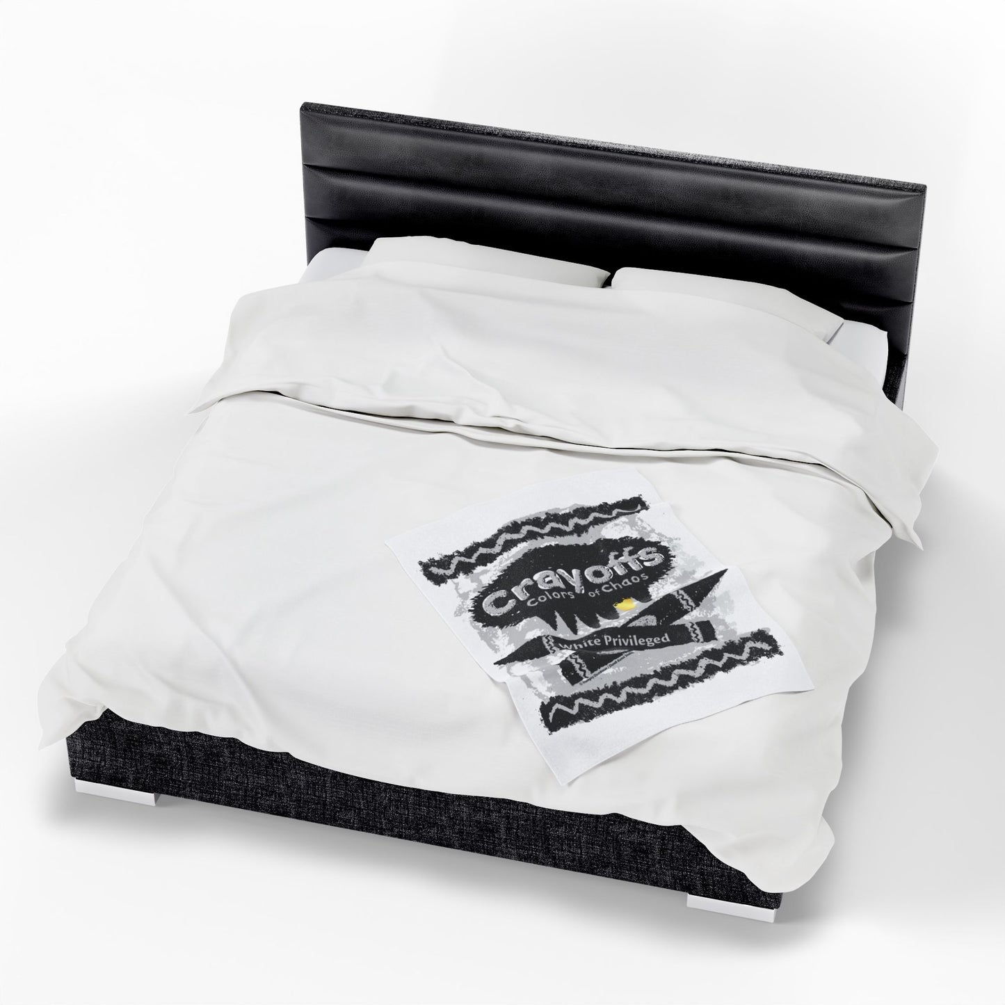 DK110: Crayoffs - Colors of Chaos (White Privileged White) - Velveteen Plush Blanket
