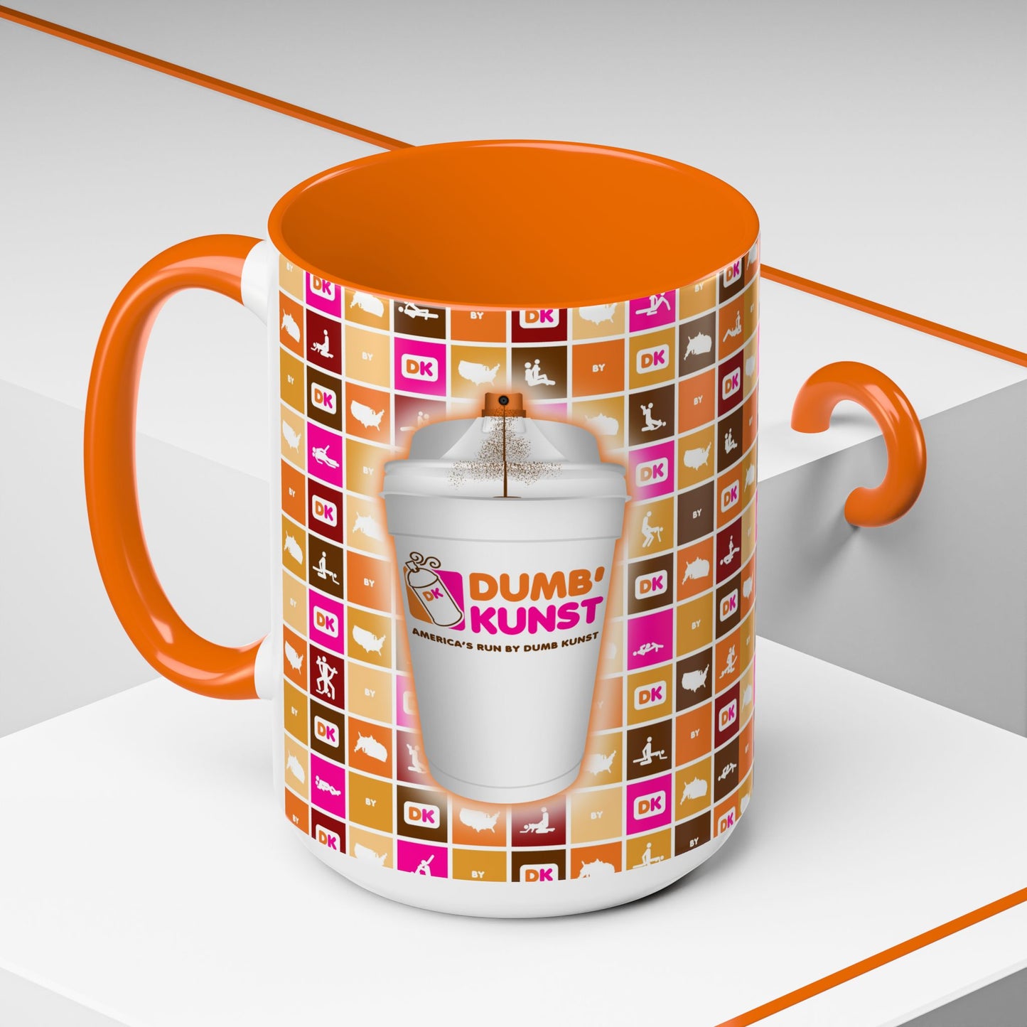 DK11: America Runs on Dumb Kunst (Spray Cup Edition) - Ceramic Coffee Mugs