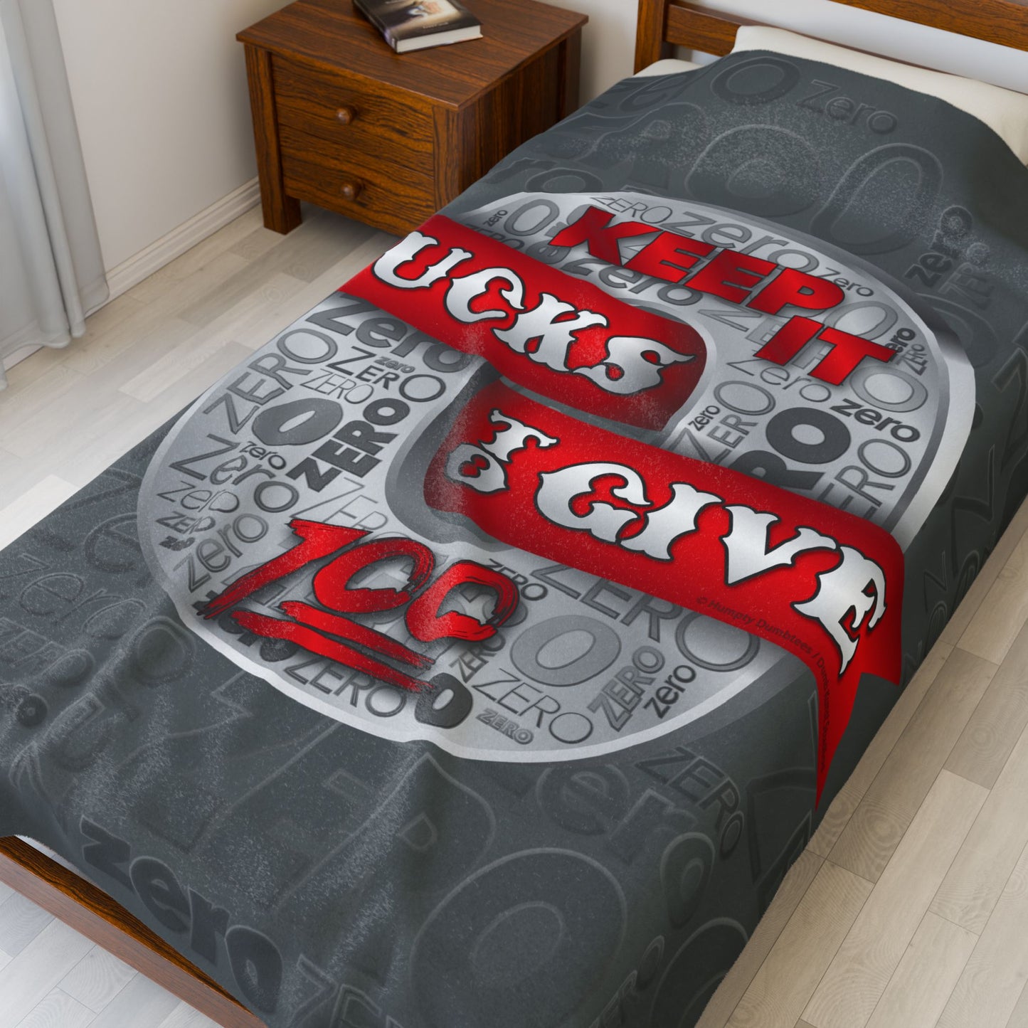 DK100: Zero Fucks To Give (Silver Edition) - Velveteen Plush Blanket
