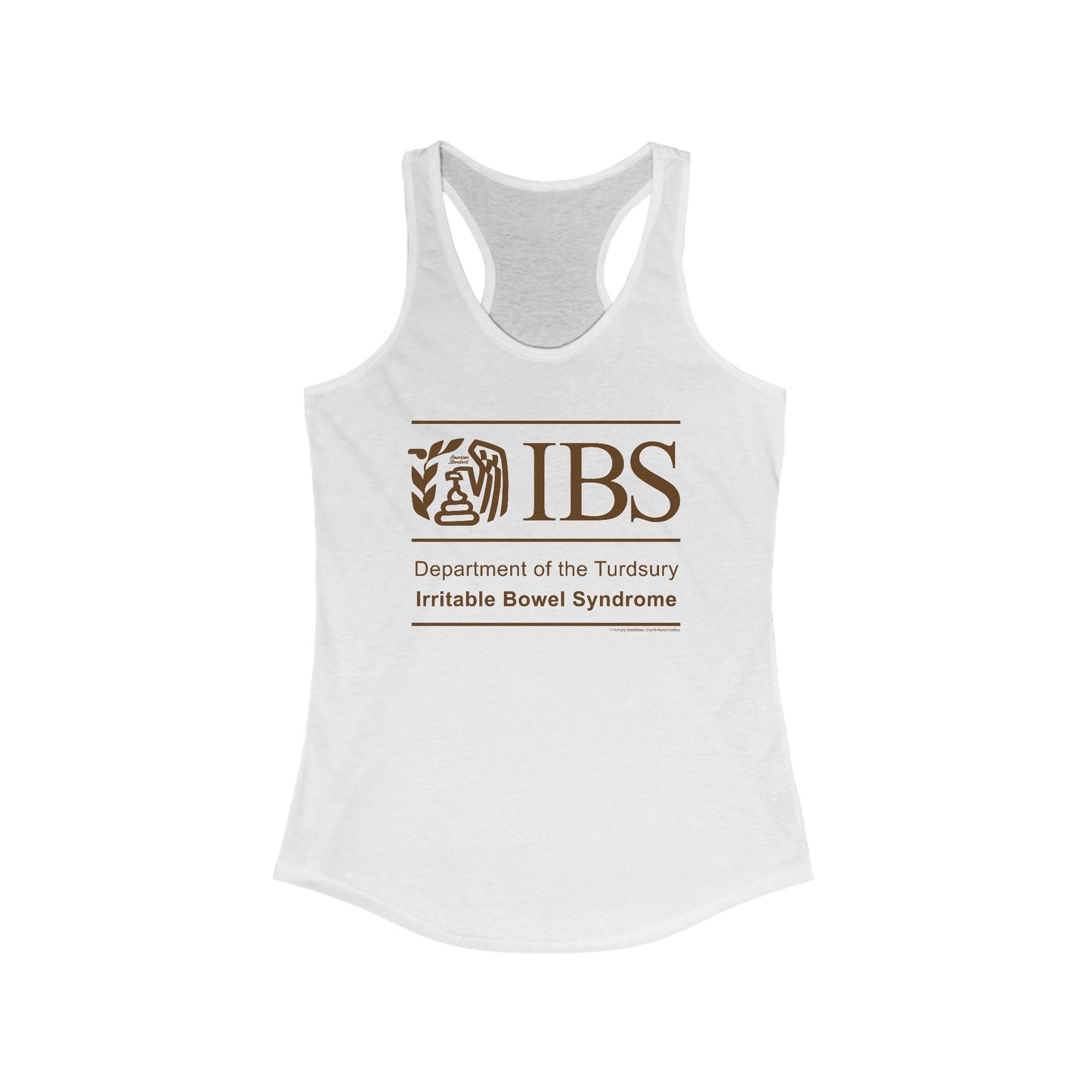 DK71: Dept. of Turdsury's IBS - Ladies Racerback Tank