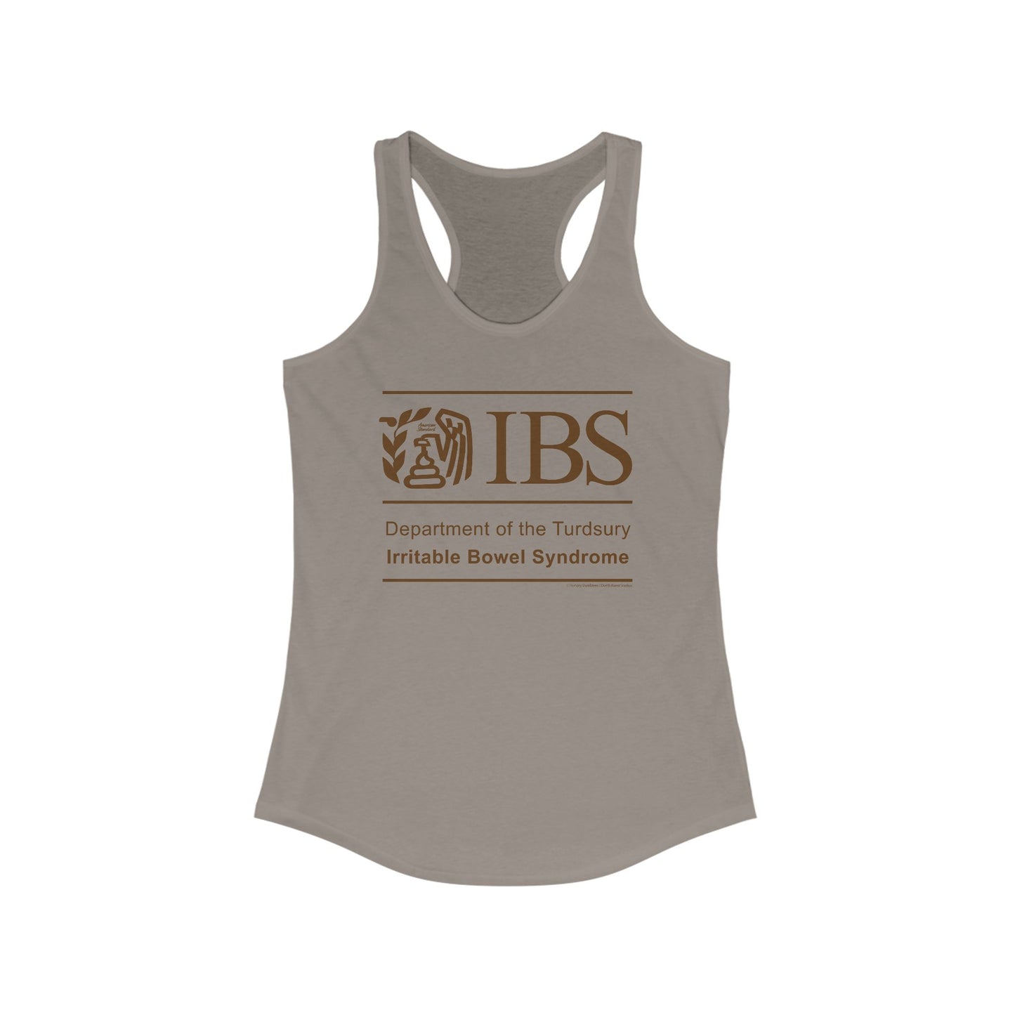 DK71: Dept. of Turdsury's IBS - Ladies Racerback Tank