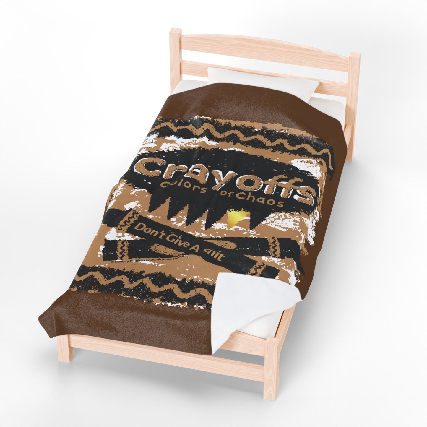 DK110: Crayoffs - Colors of Chaos (Don't Give a Shit Brown) - Velveteen Plush Blanket