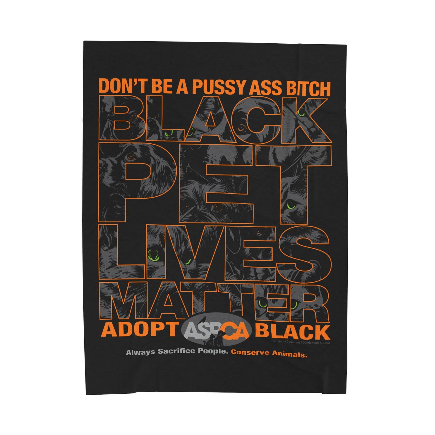 DK219: ASPCA (Black Pet Edition) - Velveteen Plush Blanket
