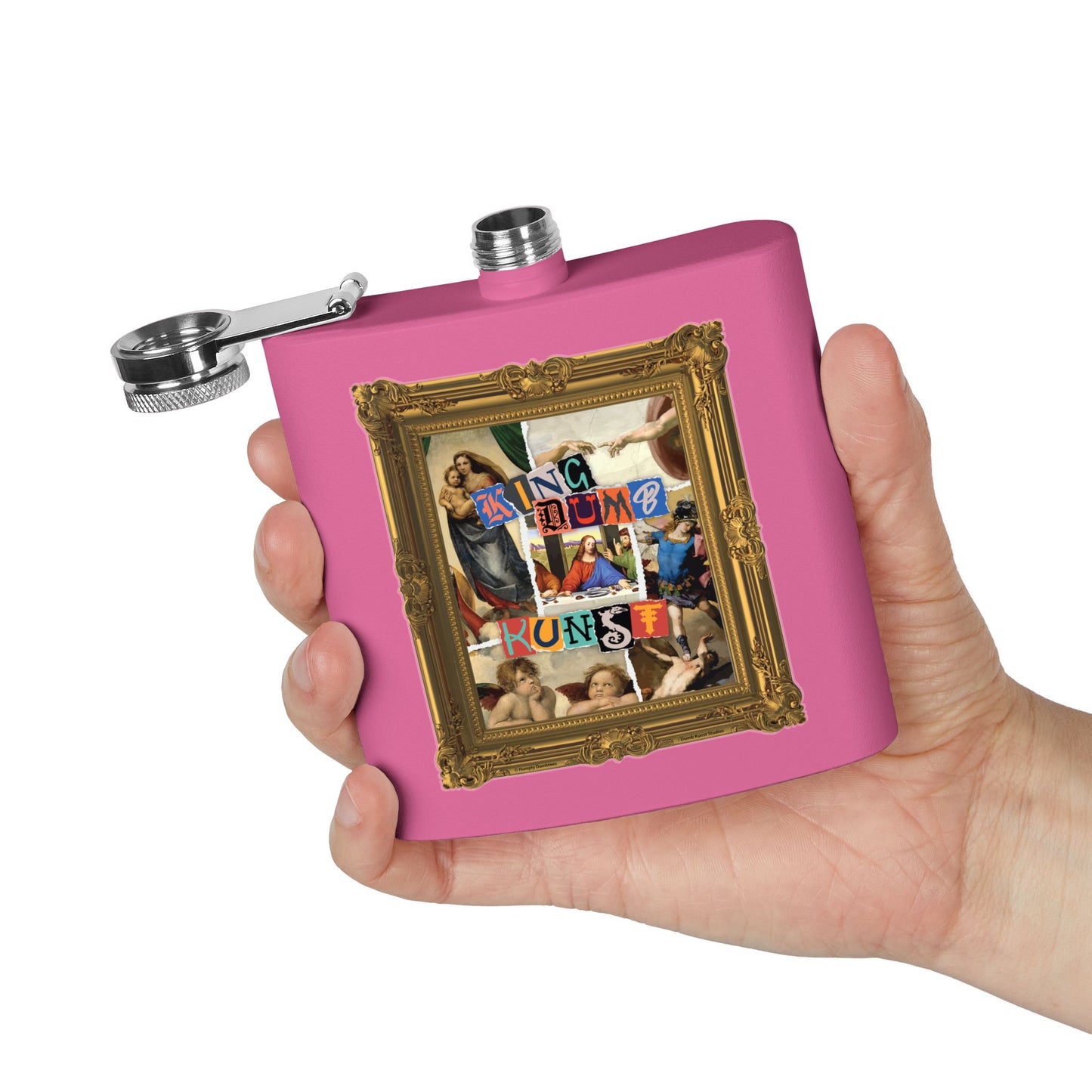 DK169: Kingdumb Kunst - 6oz Stainless Steel Hip Flask