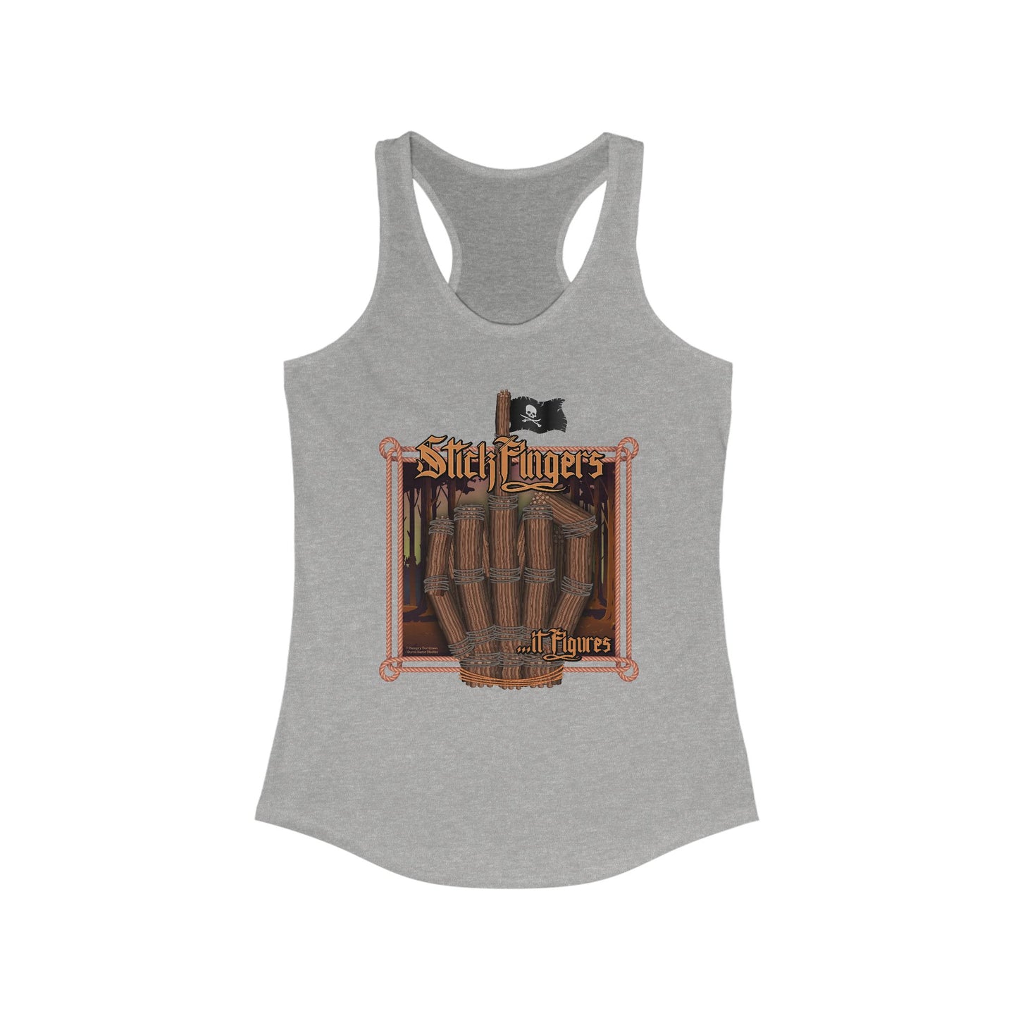 DK218: It Stick Figures - Ladies Raceback Tank