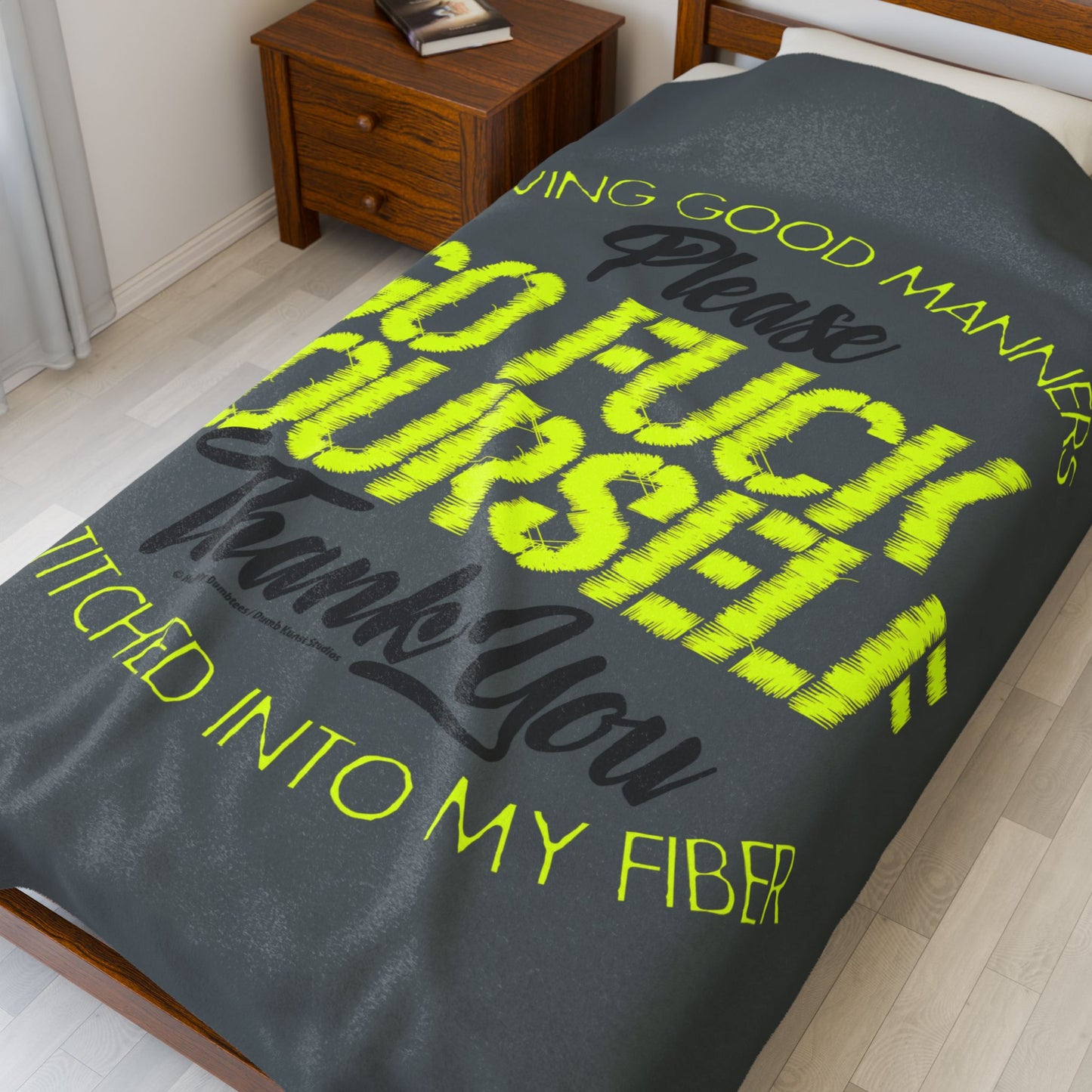 DK90: Please & Thank You (Go Fuck Yourself) - Velveteen Plush Blanket
