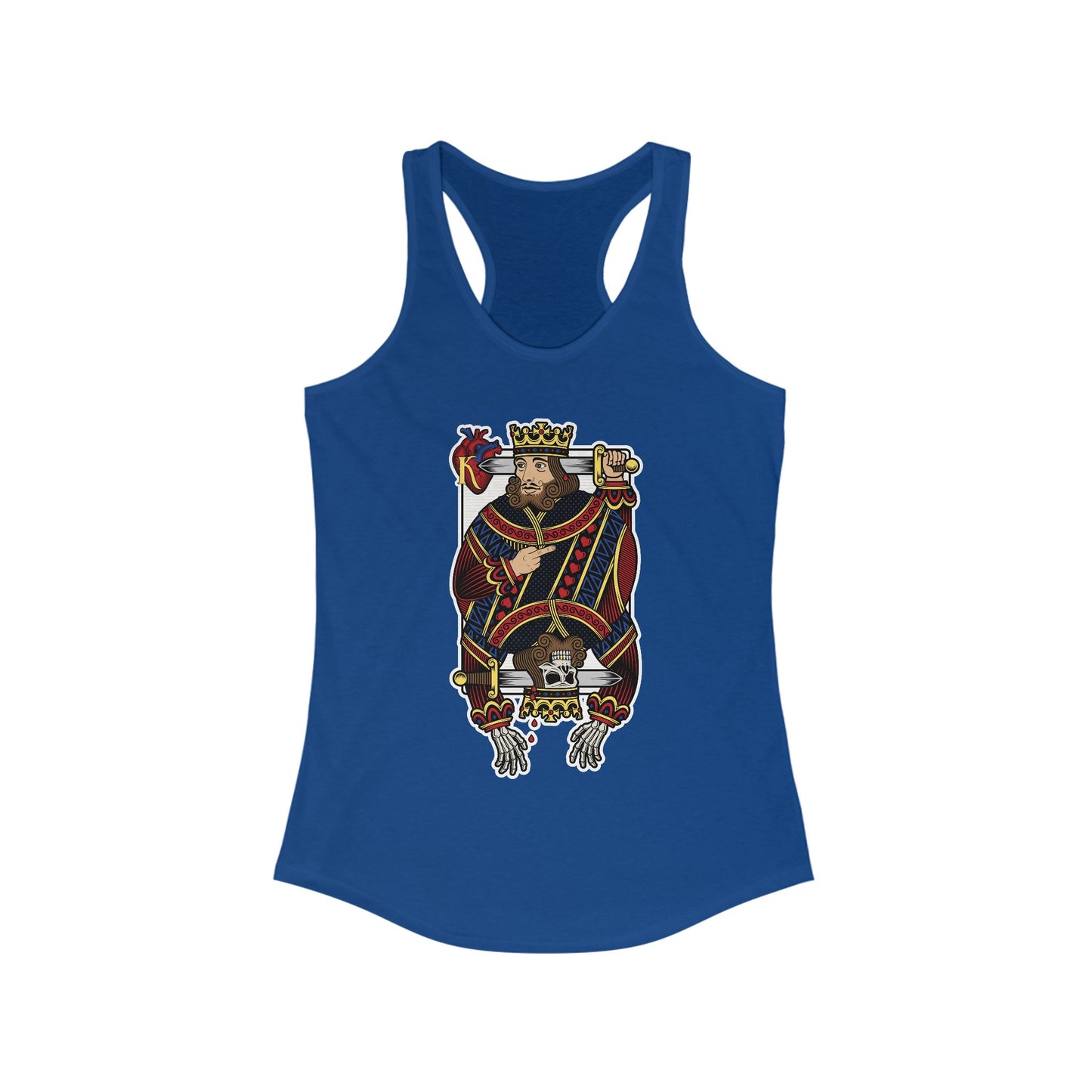 DK121: The King Is Dead (Bicycle Edition) - Ladies Racerback Tank
