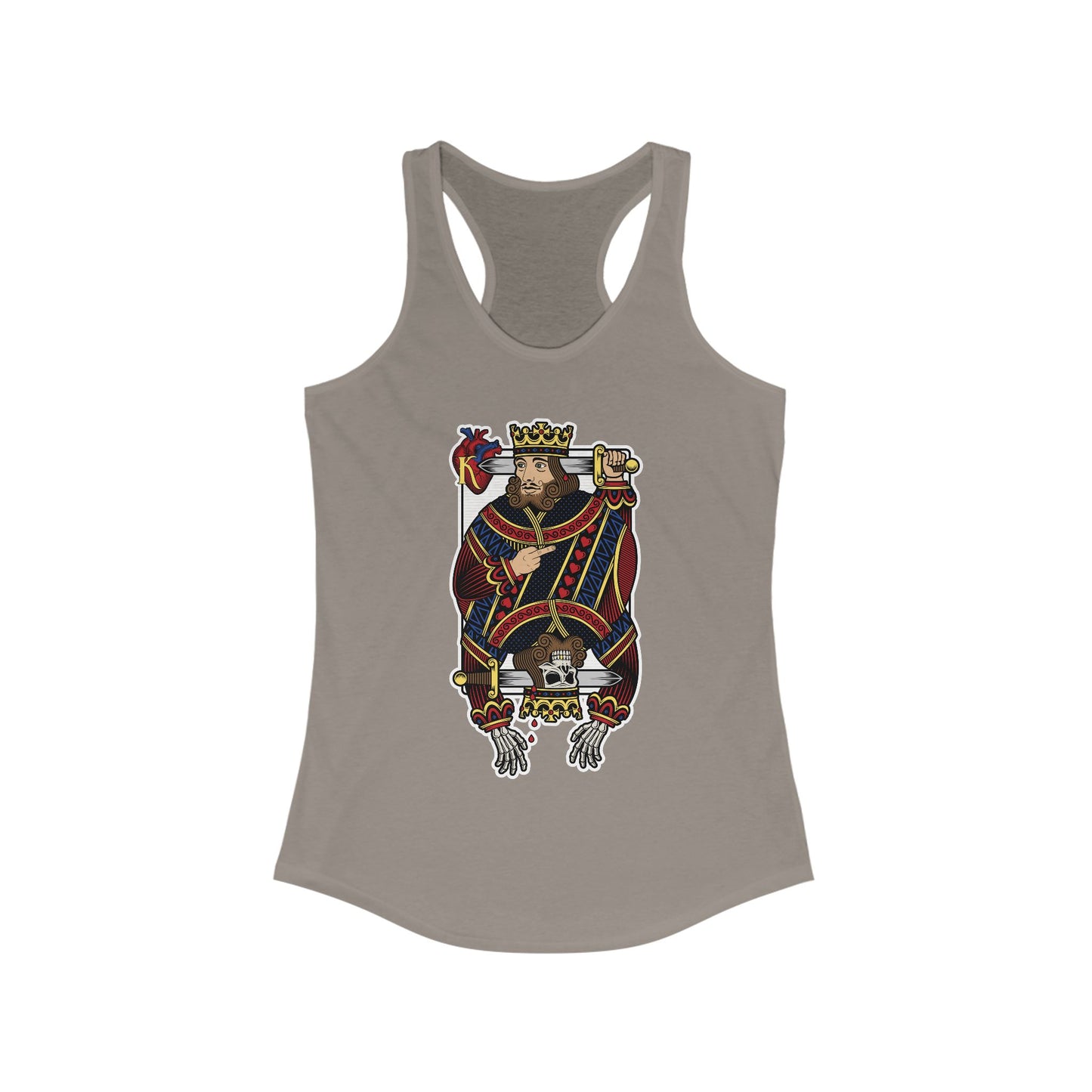 DK121: The King Is Dead (Bicycle Edition) - Ladies Racerback Tank