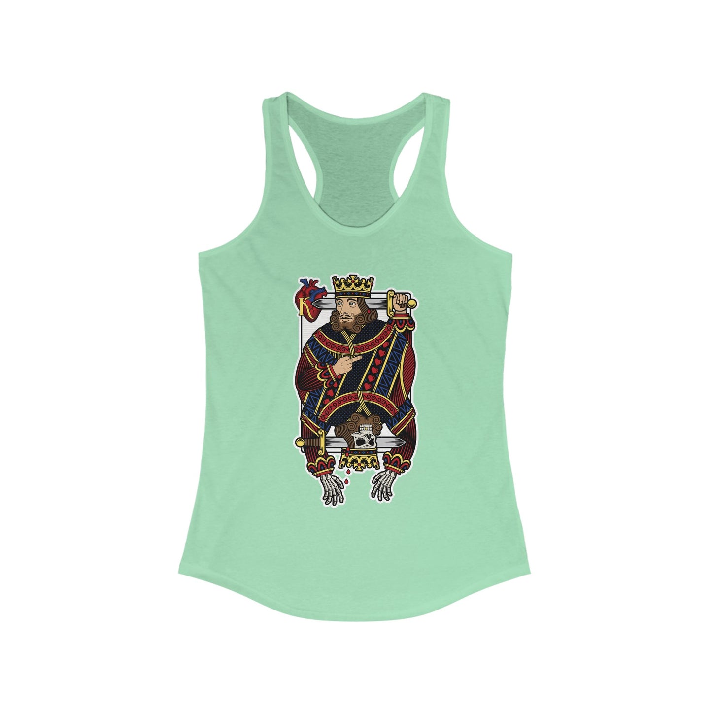 DK121: The King Is Dead (Bicycle Edition) - Ladies Racerback Tank