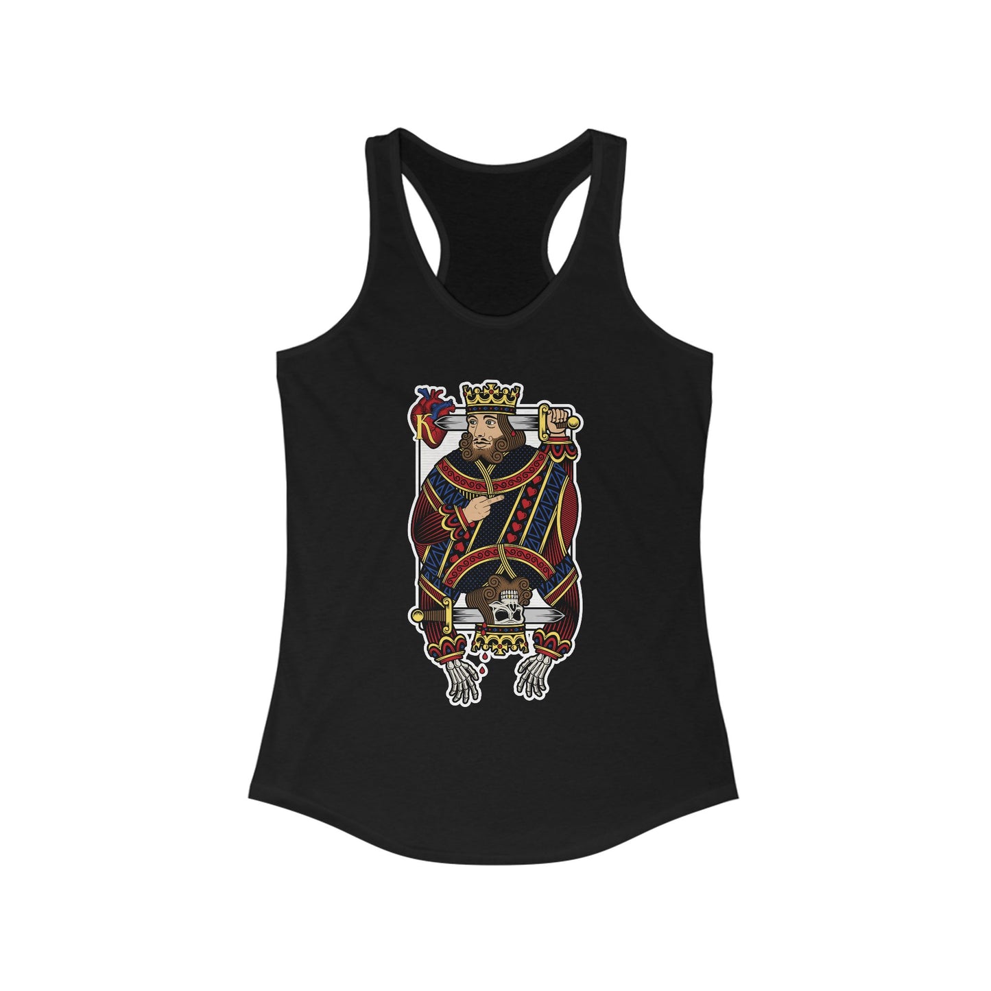 DK121: The King Is Dead (Bicycle Edition) - Ladies Racerback Tank