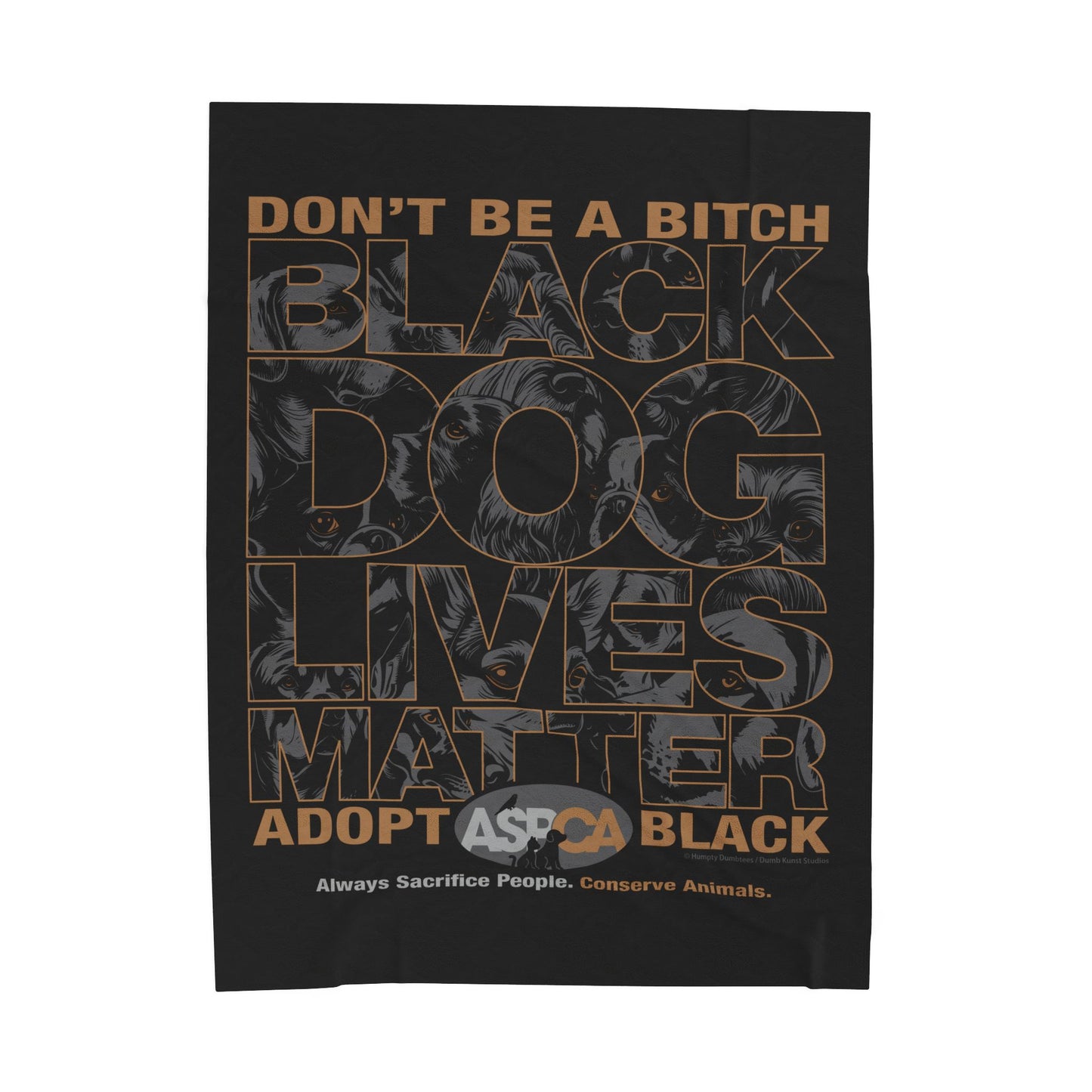 DK219: ASPCA (Black Dog Edition) - Velveteen Plush Blanket