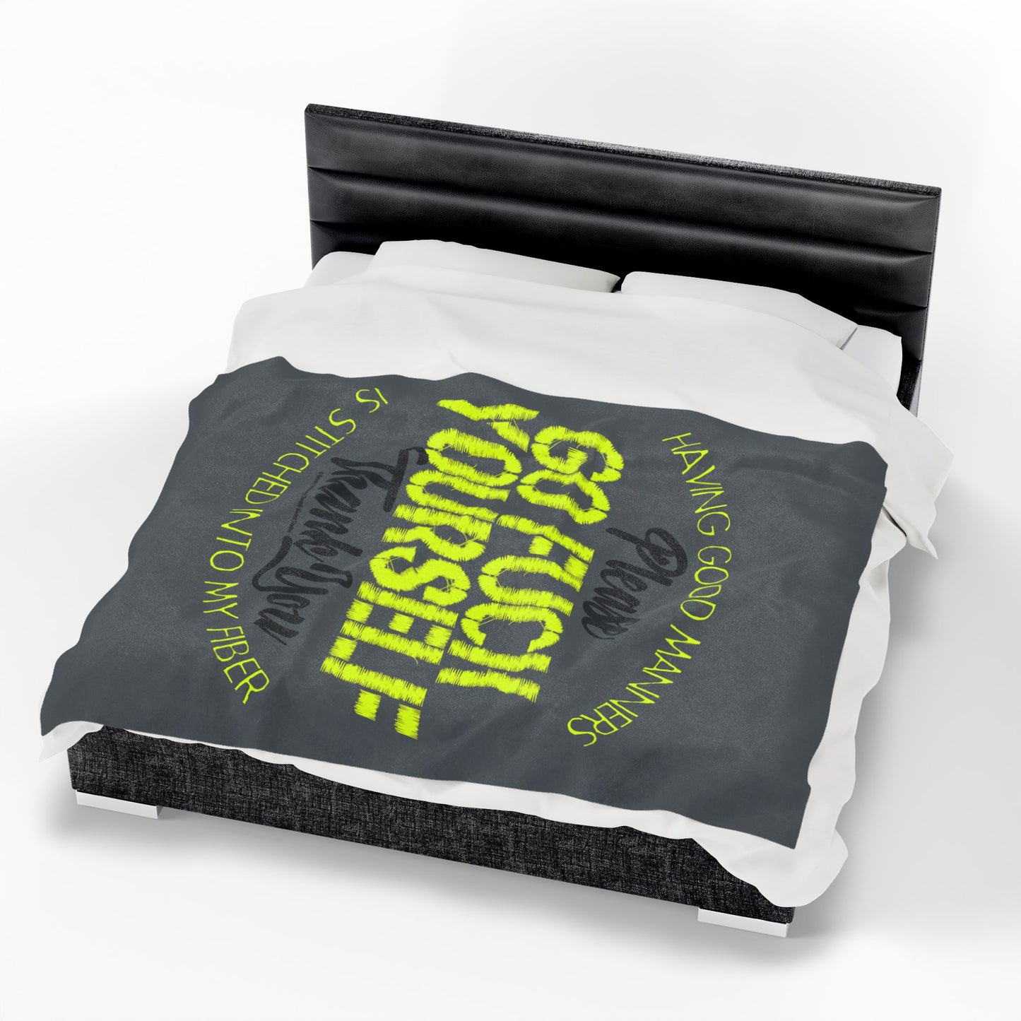 DK90: Please & Thank You (Go Fuck Yourself) - Velveteen Plush Blanket