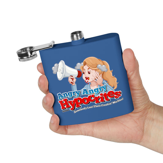 DK81: Angry Angry Hypocrites - 6oz Stainless Steel Hip Flask