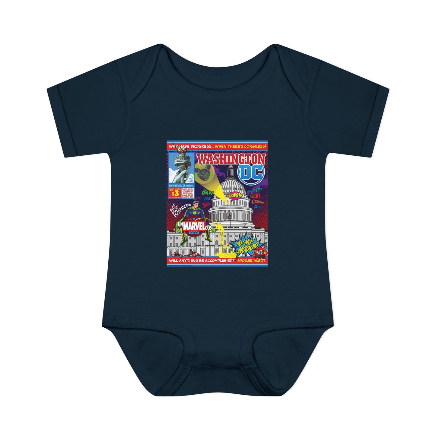 DK149: UnMARVELousington D.C. - Infant Sized Onsie