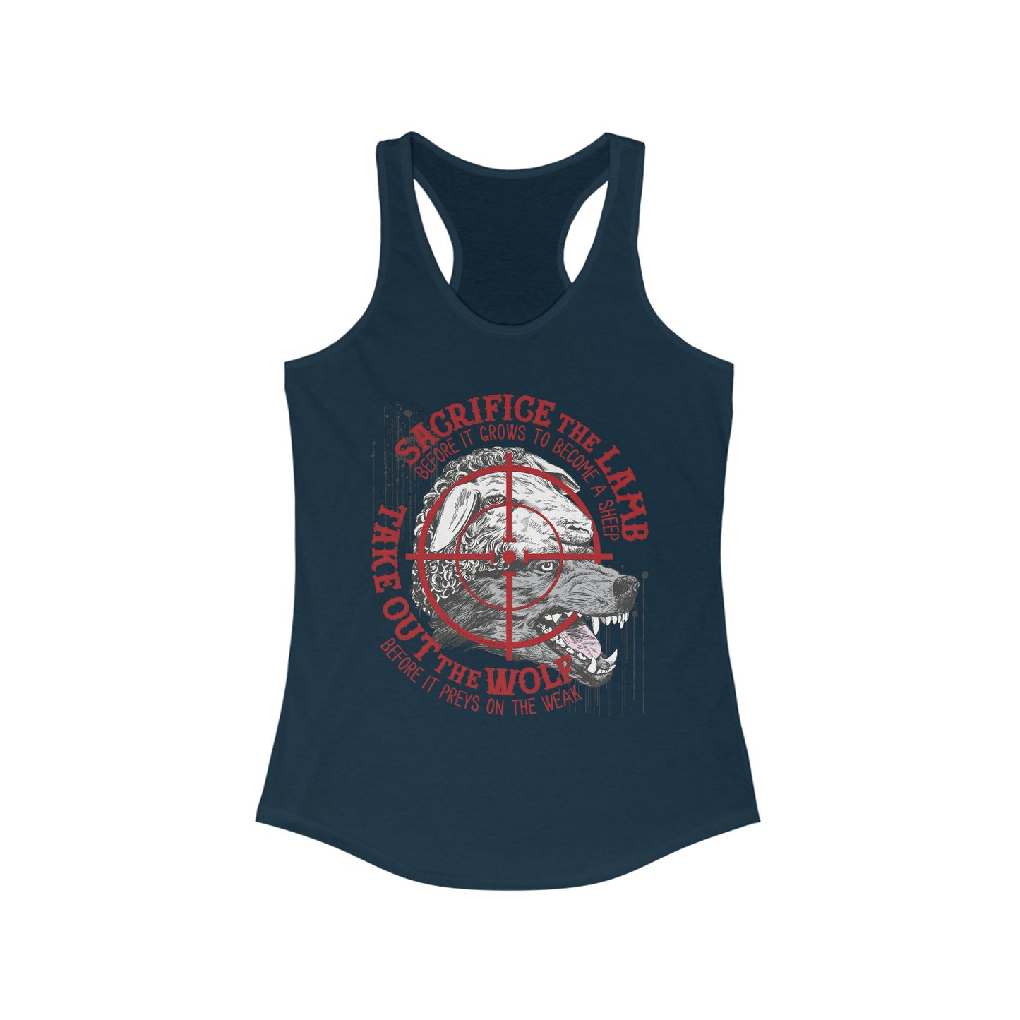 DK155: The Wolf of Sheepstreet - Ladies Racerback Tank