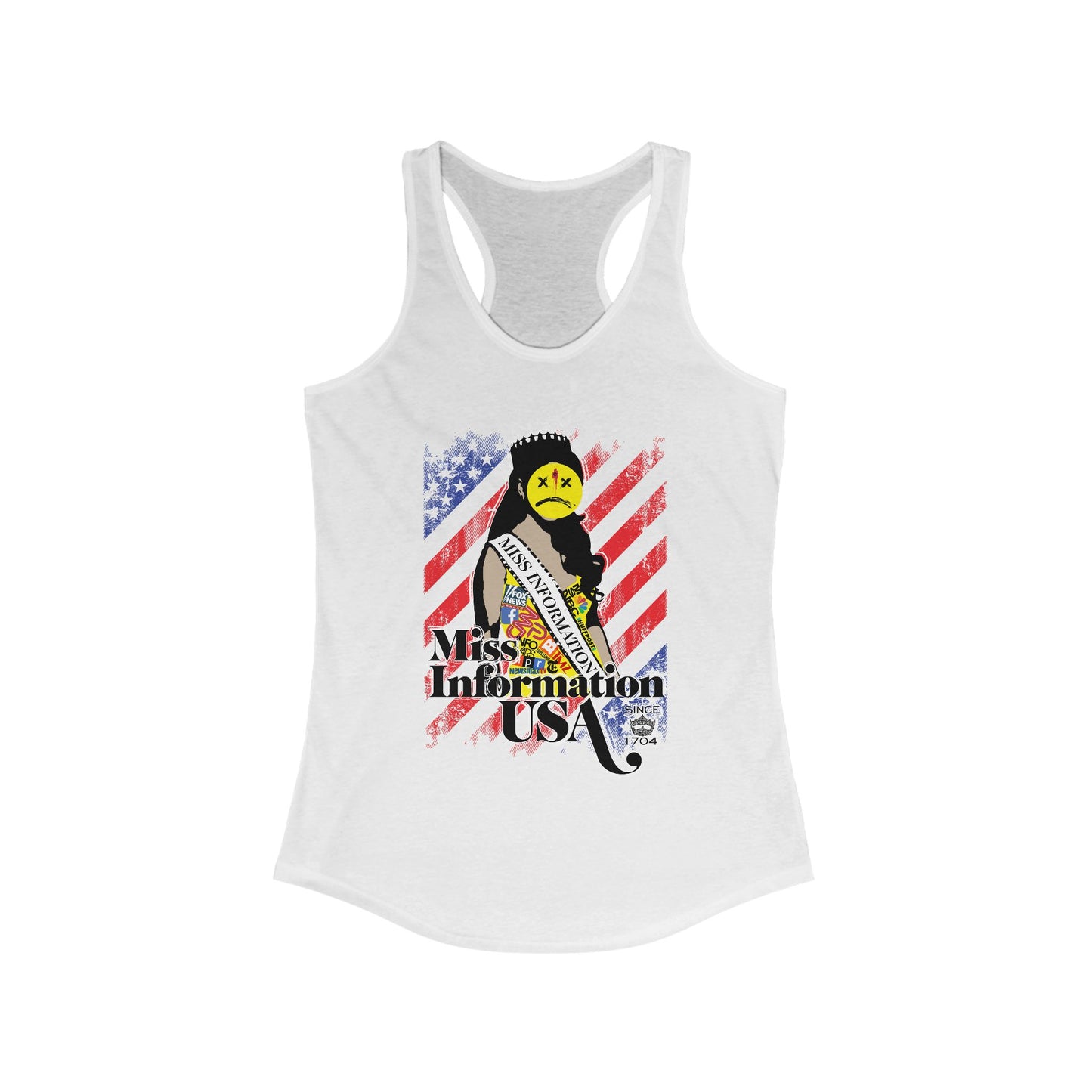DK60: Miss Information USA - Ladies Racerback Tank