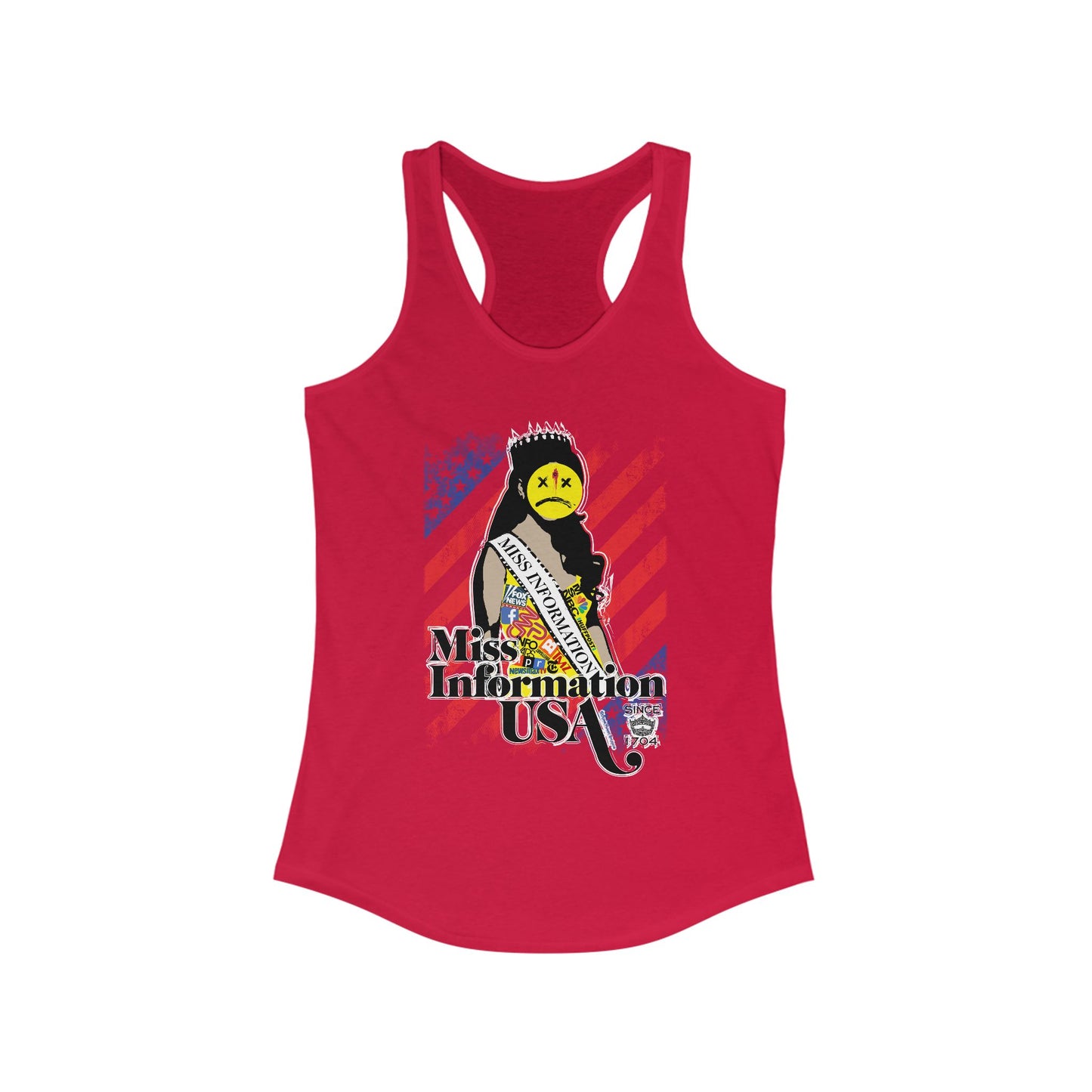 DK60: Miss Information USA - Ladies Racerback Tank