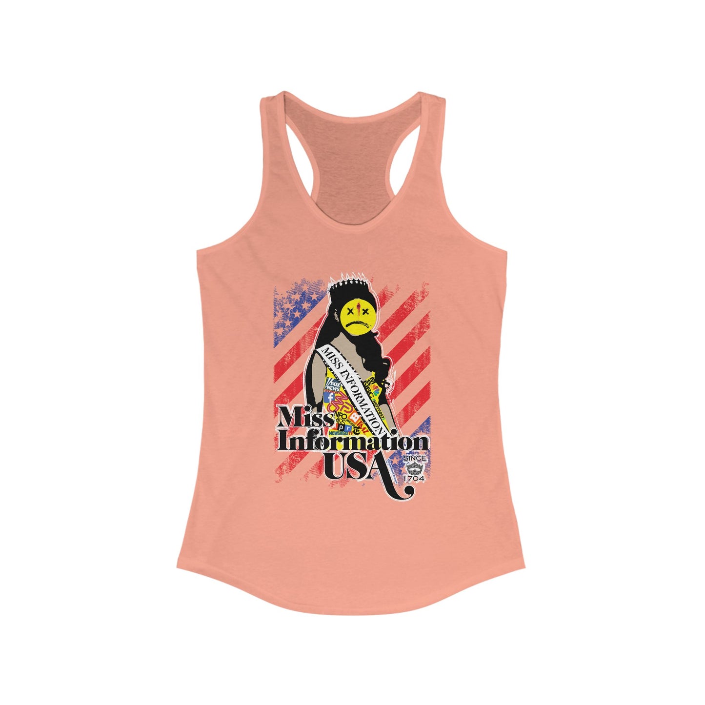 DK60: Miss Information USA - Ladies Racerback Tank