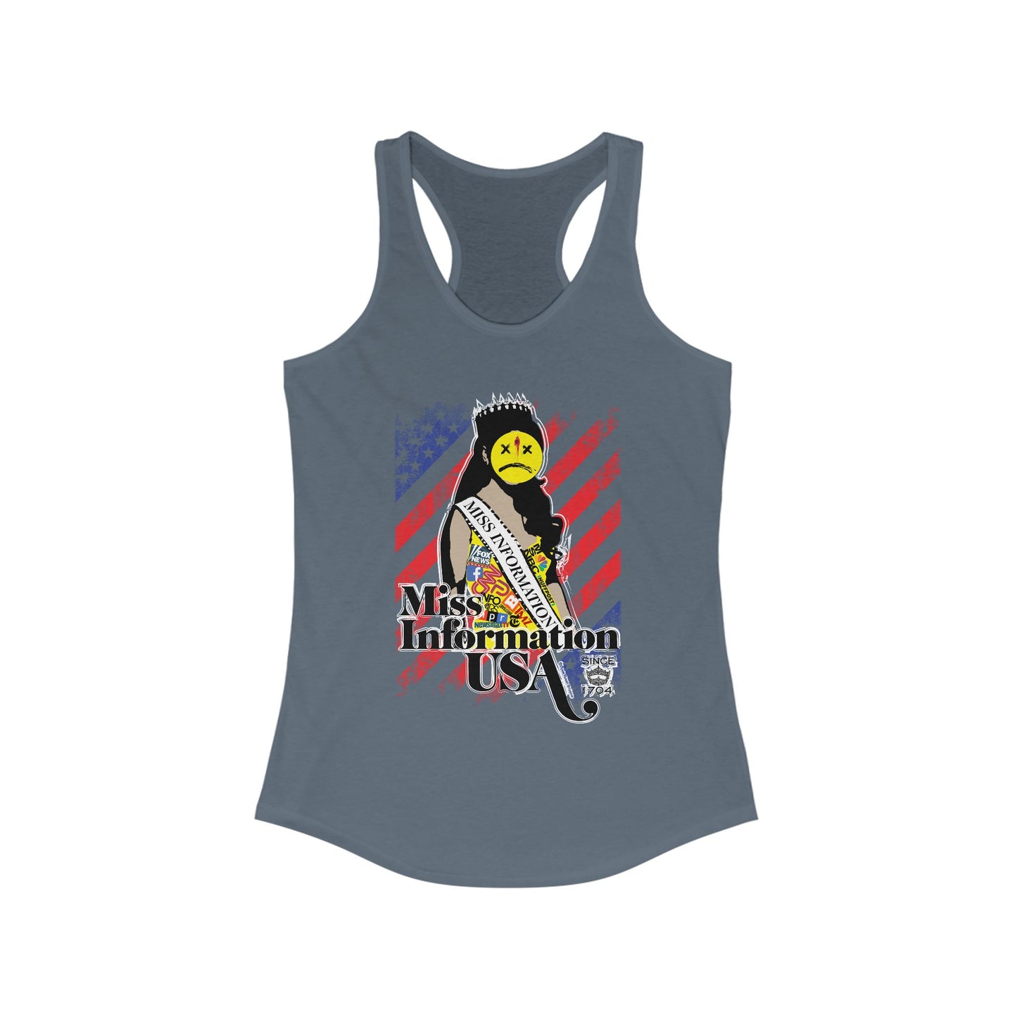 DK60: Miss Information USA - Ladies Racerback Tank