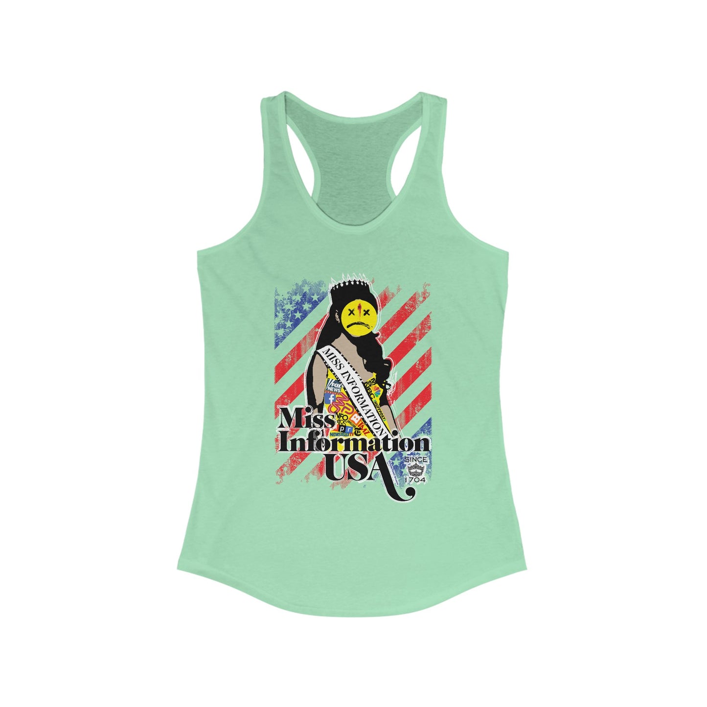 DK60: Miss Information USA - Ladies Racerback Tank