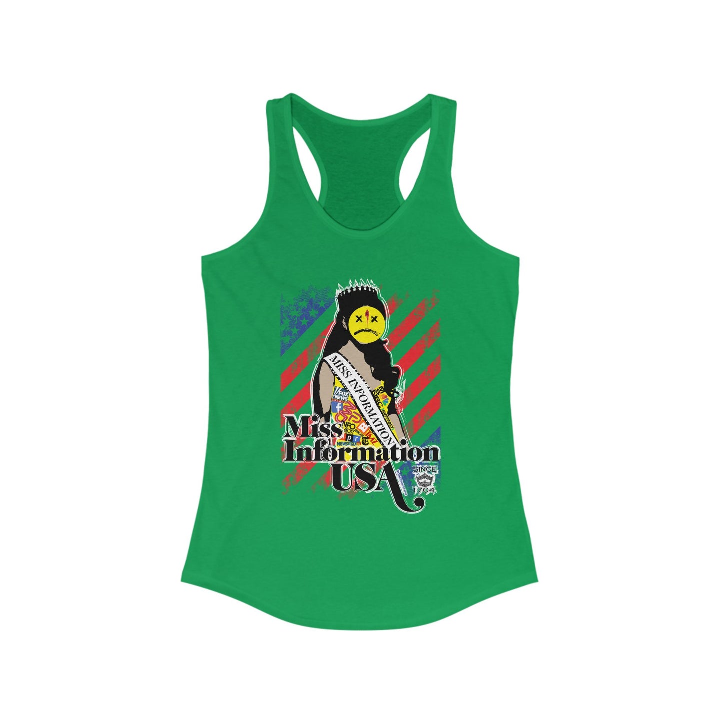 DK60: Miss Information USA - Ladies Racerback Tank