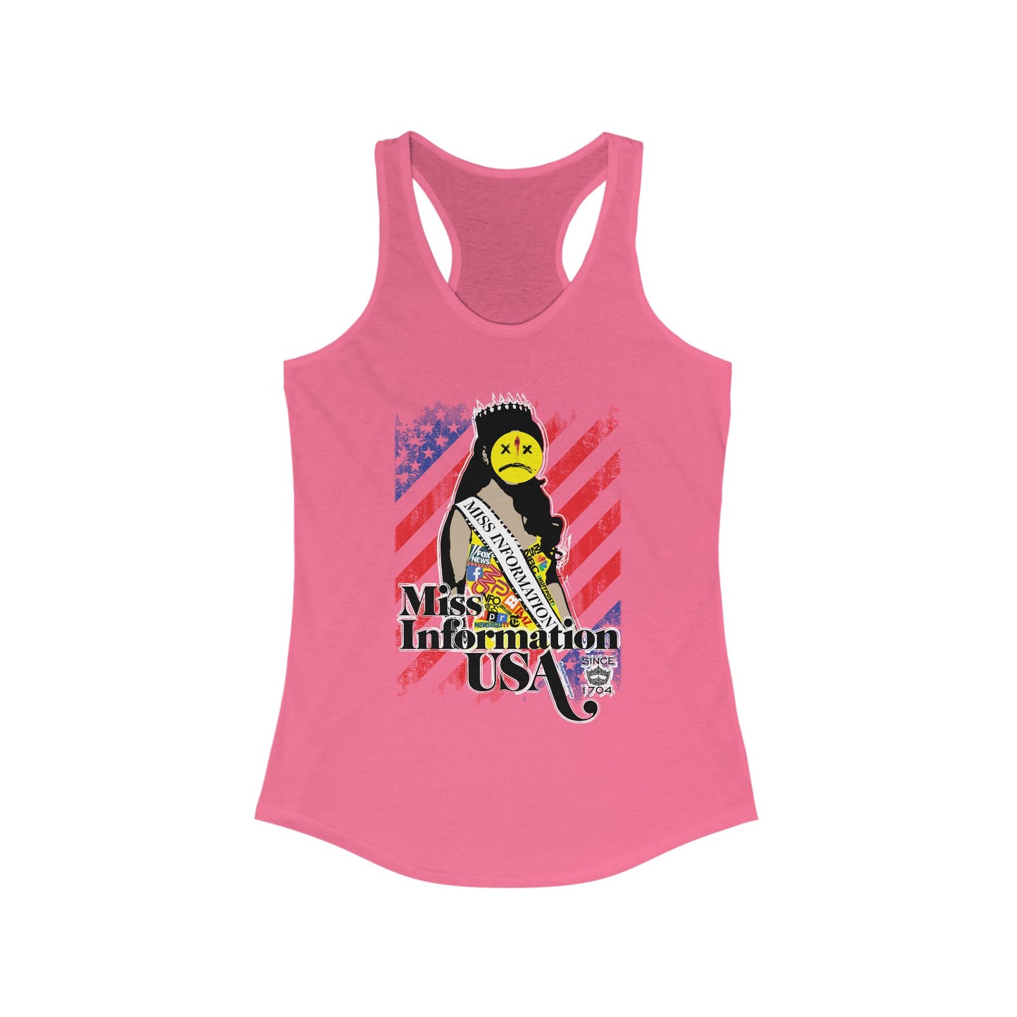 DK60: Miss Information USA - Ladies Racerback Tank