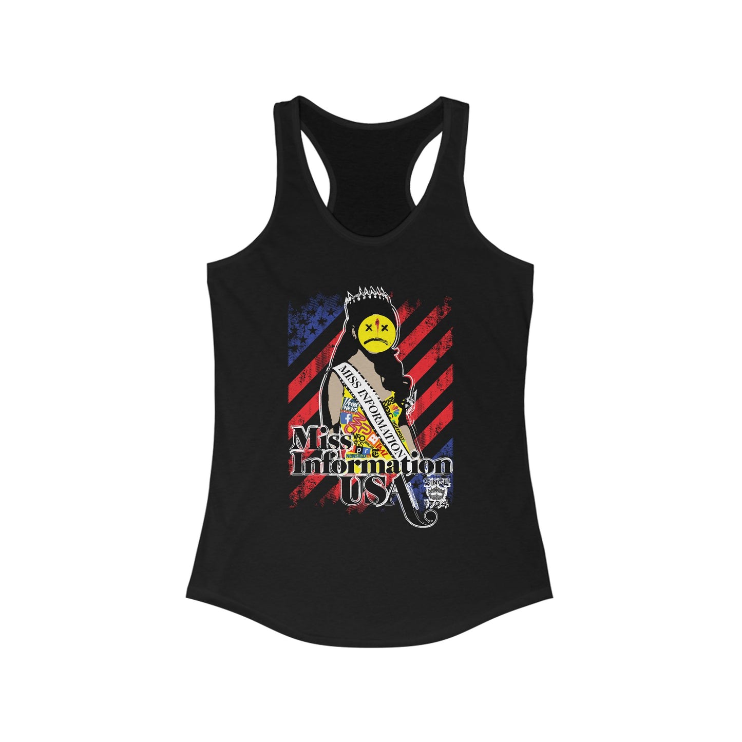 DK60: Miss Information USA - Ladies Racerback Tank