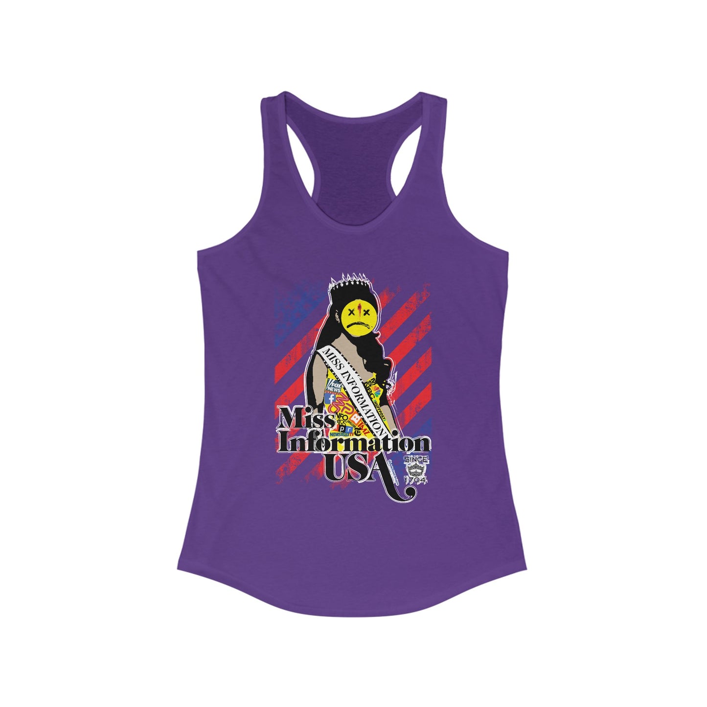 DK60: Miss Information USA - Ladies Racerback Tank