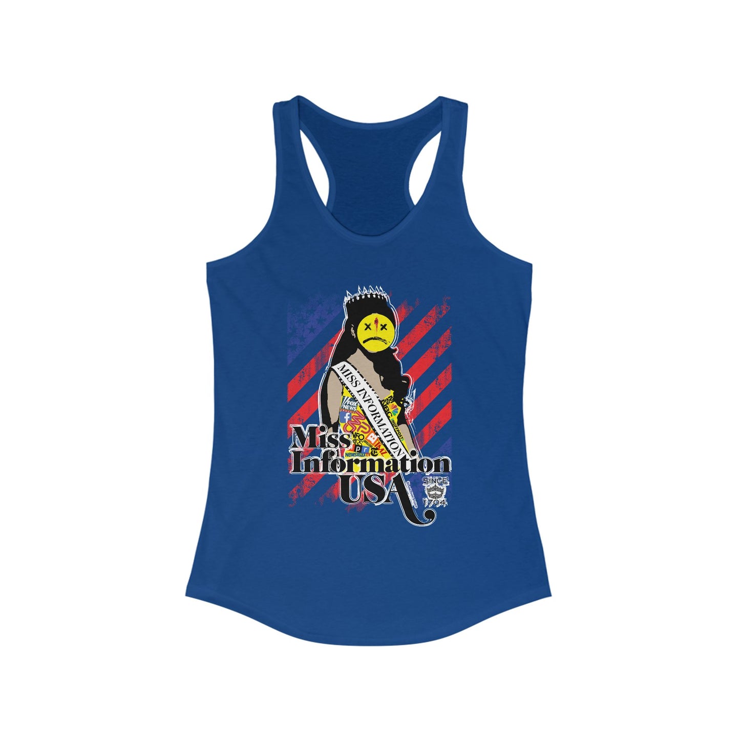 DK60: Miss Information USA - Ladies Racerback Tank