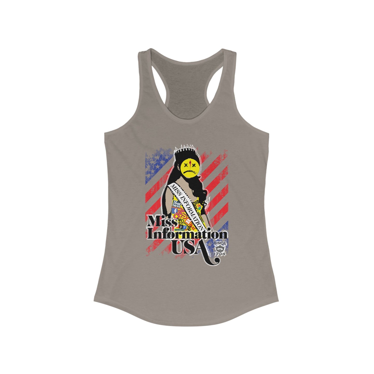 DK60: Miss Information USA - Ladies Racerback Tank