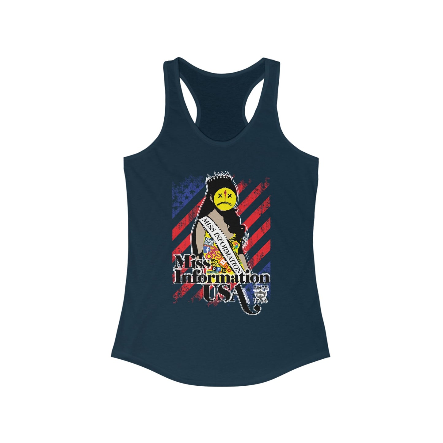 DK60: Miss Information USA - Ladies Racerback Tank