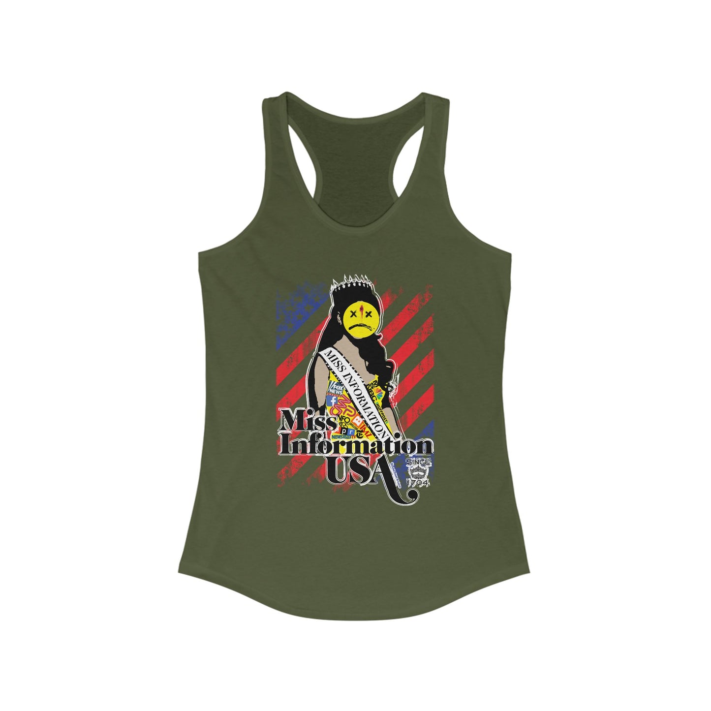 DK60: Miss Information USA - Ladies Racerback Tank