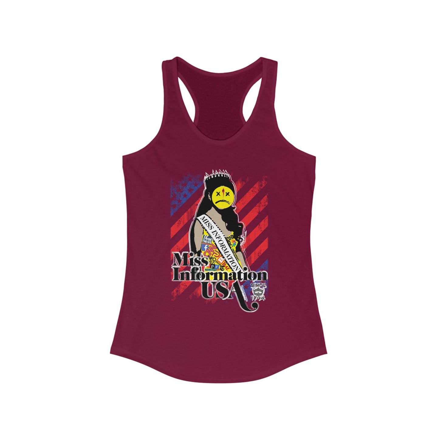 DK60: Miss Information USA - Ladies Racerback Tank