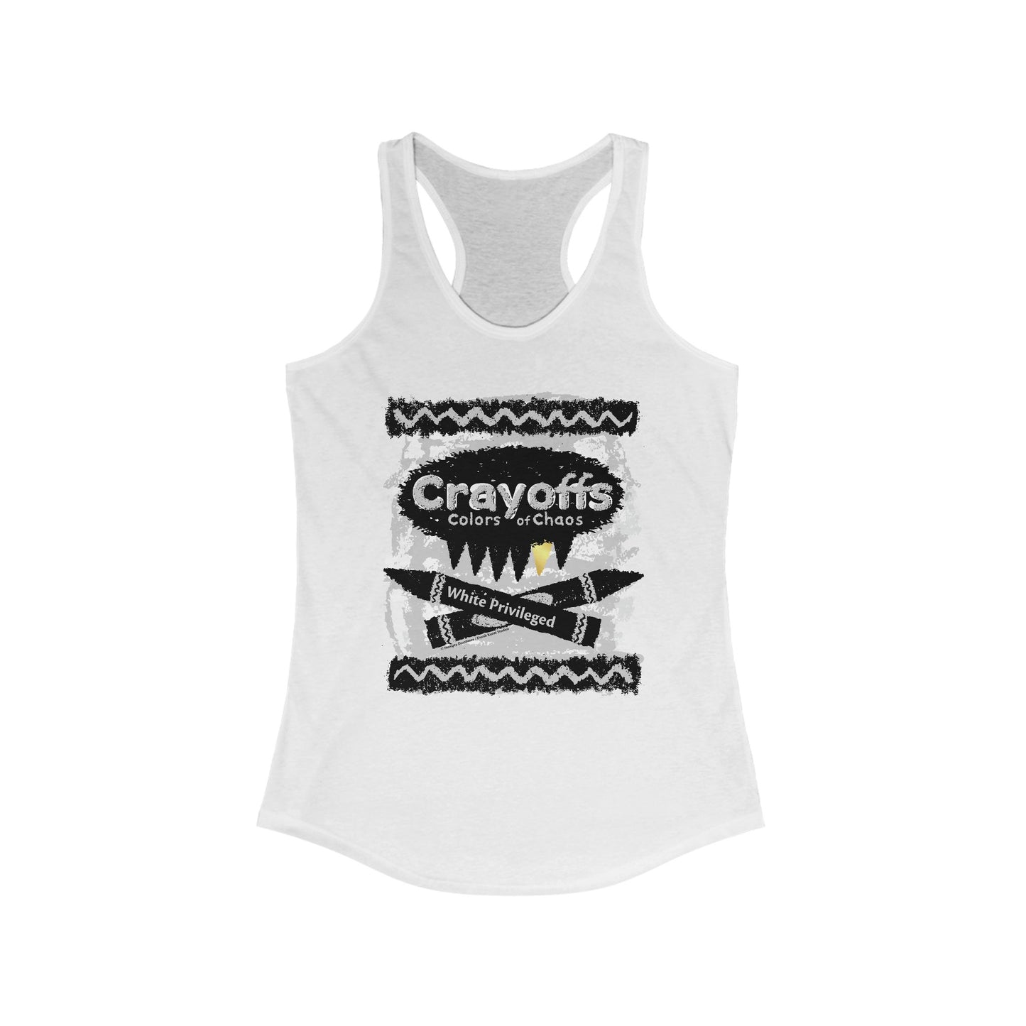 DK110: Crayoffs Colors of Chaos - Ladies Racerback Tank