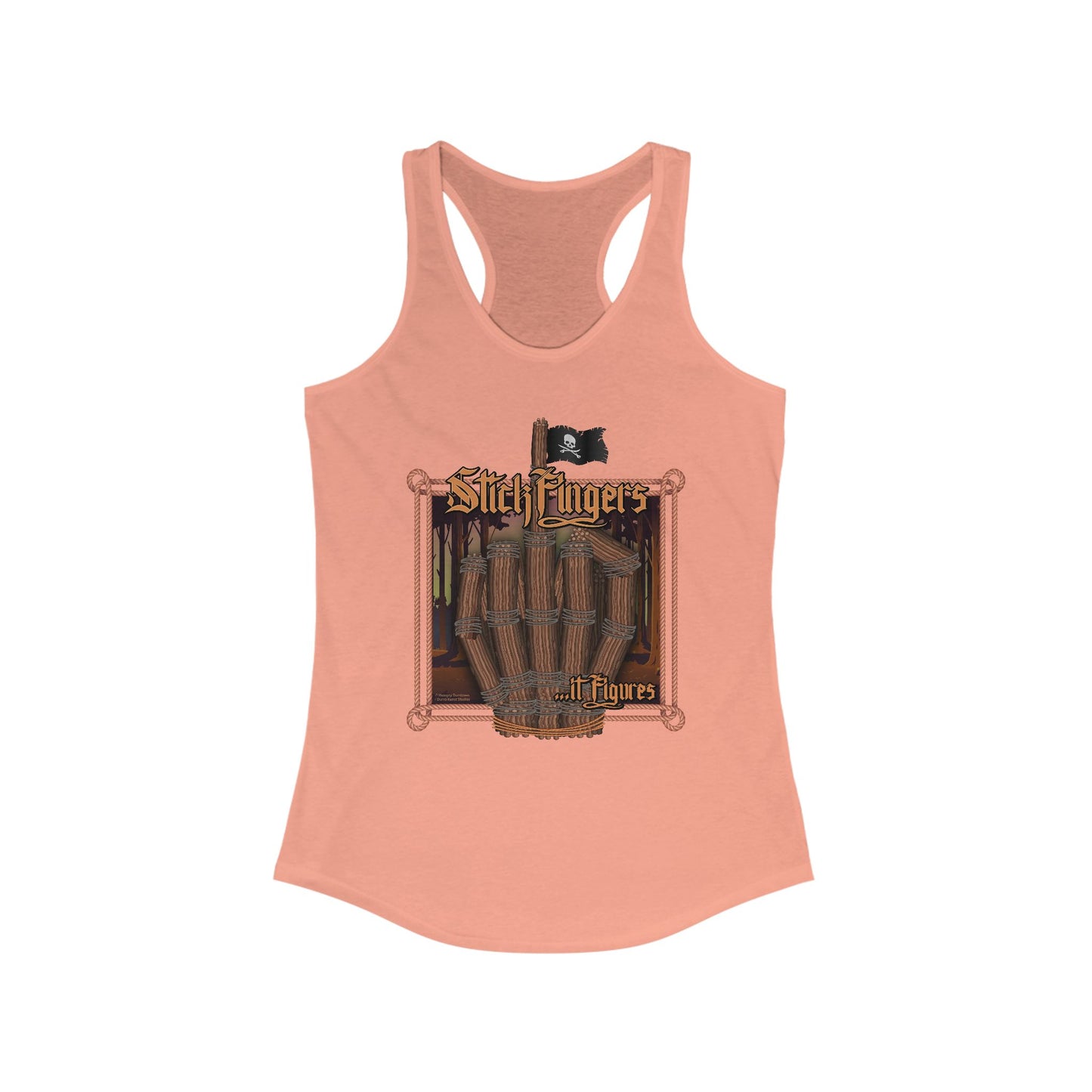 DK218: It Stick Figures - Ladies Raceback Tank