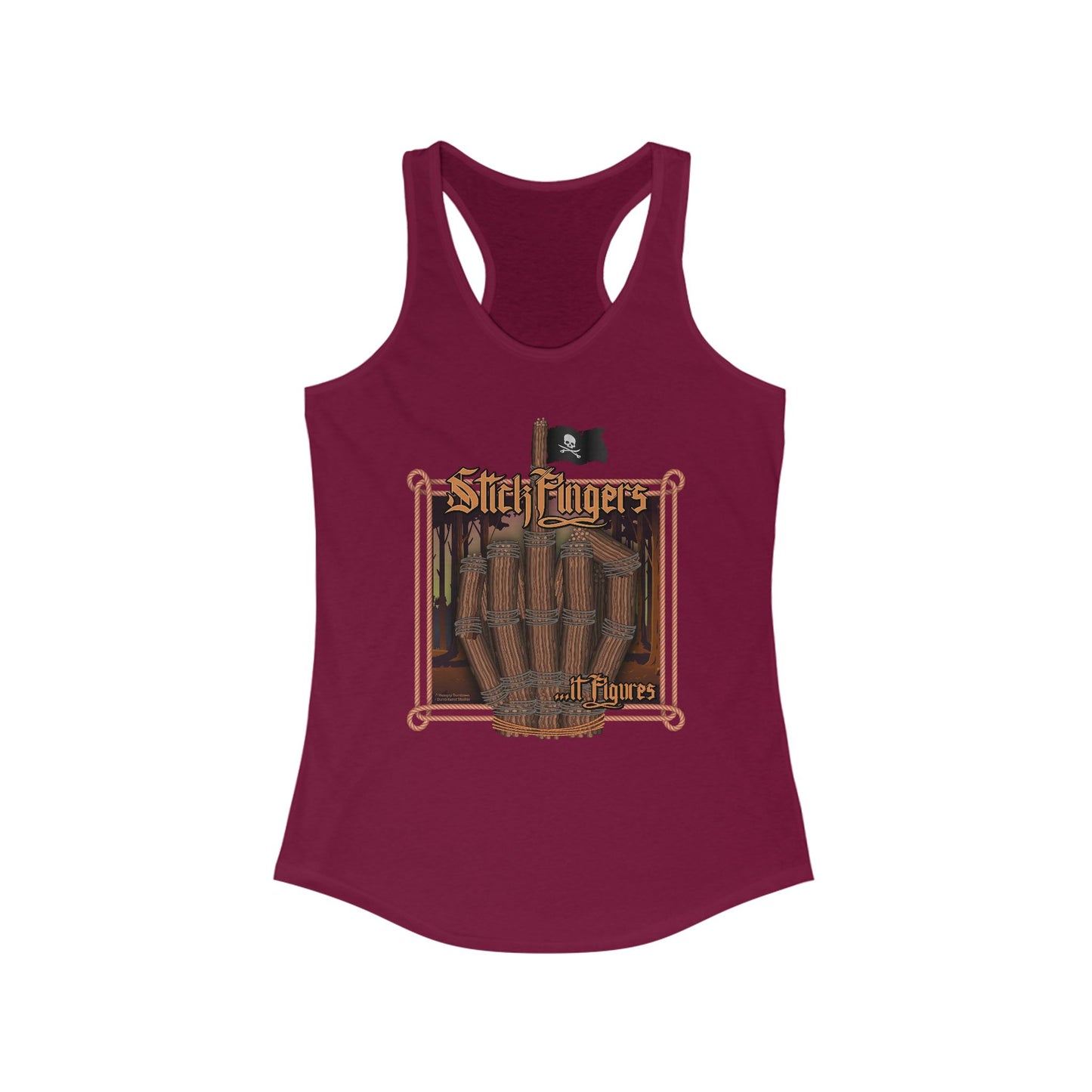 DK218: It Stick Figures - Ladies Raceback Tank