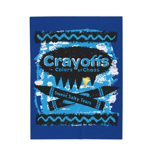 DK110: Crayoffs - Colors of Chaos (Sweet Salty Tears Blue) - Velveteen Plush Blanket