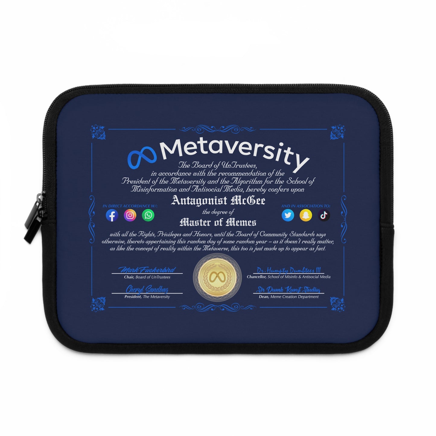 DK160: The Metaversity Of... - Padded Laptop / Tablet Sleeve